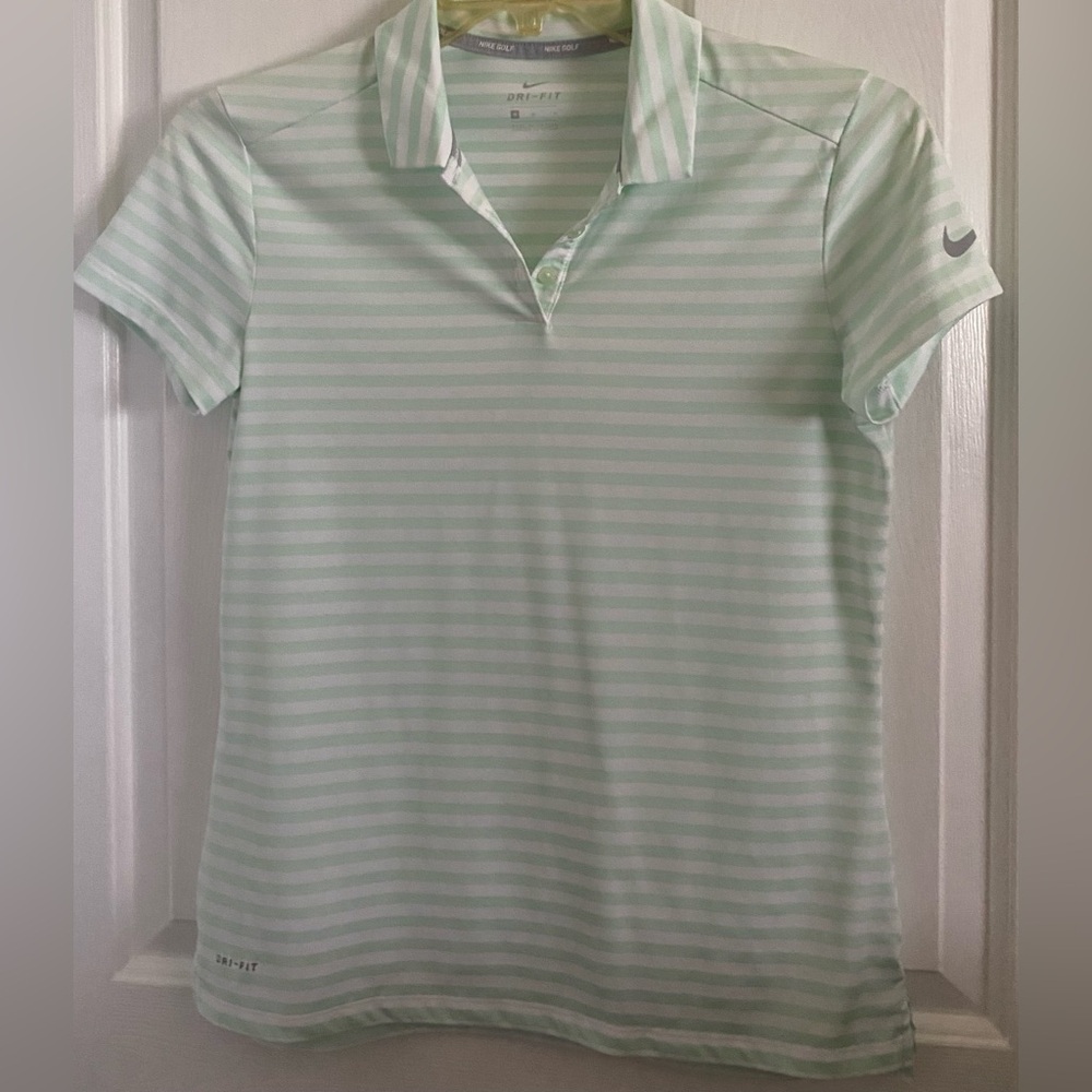 NIKE…DRI-FIT..WOMENS Striped Polo Shirt